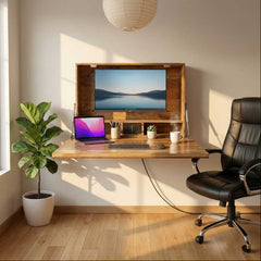 Solid Wood Wall Mounted Fold Drop Down Desk/Table for Home & Office