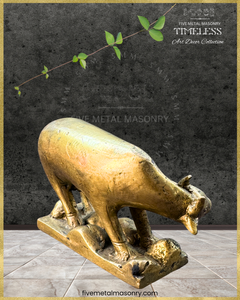 Gauḥ : பசு : Cow Panchaloha Bronze Icon - 4" - Timeless Collection