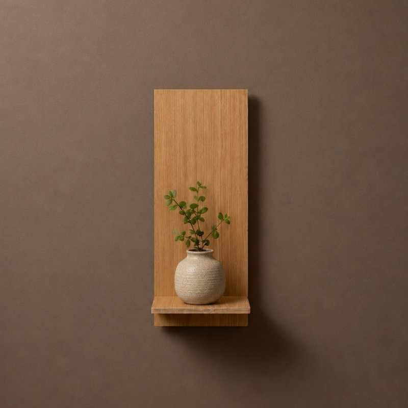 Modern Vertical Wooden Wall Shelf for Vase & Home Decor