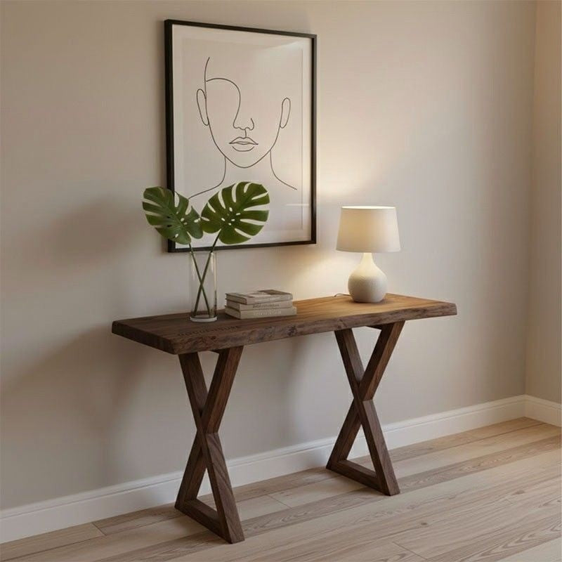 Nature's Wooden Live Edge Console Table