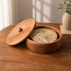Classic Solid Wood Roti & Momos Box