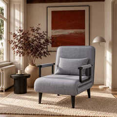 Single Seater Folding Sofa Come Bed, Convertible Sleeper Chair Bed for Bedroom & Guest Room, Space Saving Recliner Sofa Bed