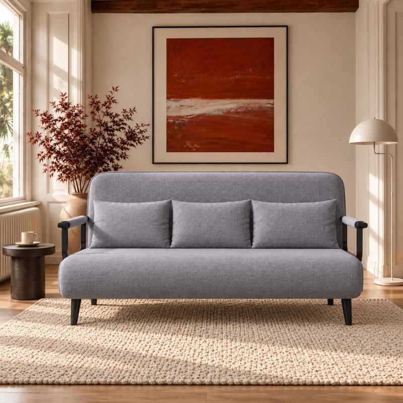 3 Seater Folding Sofa Come Bed, Full Convertible Sofa Bed for Living Room & Guest Room, Triple Seat Sleeper Sofa, Space Saving Recliner Bed