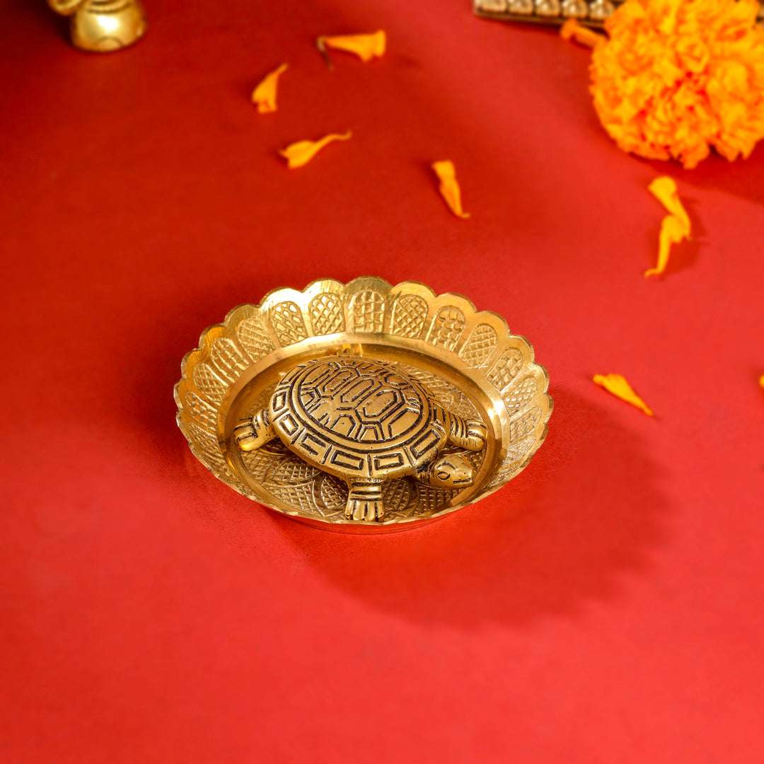 Brass Luxury Gift Hamper with Dhoop Dani, Bowl & Tortoise with Plate
