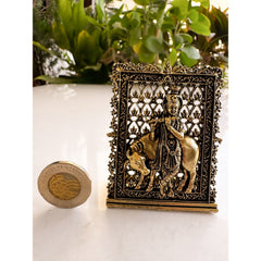 Pure Brass Miniature Krishna Ji Murti with Cow - 7.87 cm