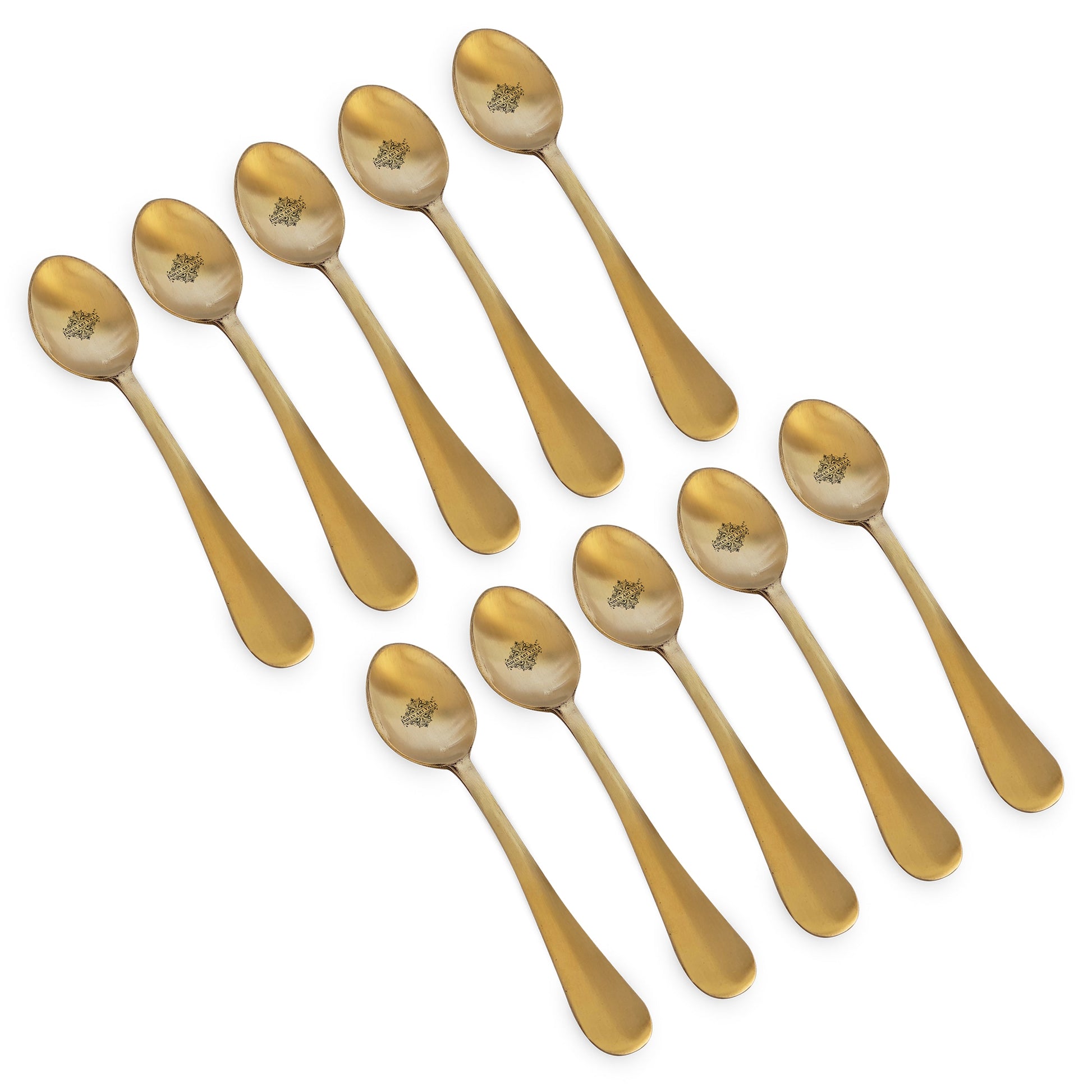 Pure Brass Baby Spoon with Matt Finish Design, Dinnerware, Tableware, Flatware & Cutlery, Length:- 19.05 cm