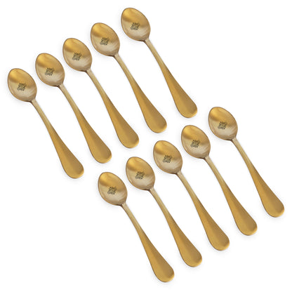 Pure Brass Baby Spoon with Matt Finish Design, Dinnerware, Tableware, Flatware & Cutlery, Length:- 19.05 cm