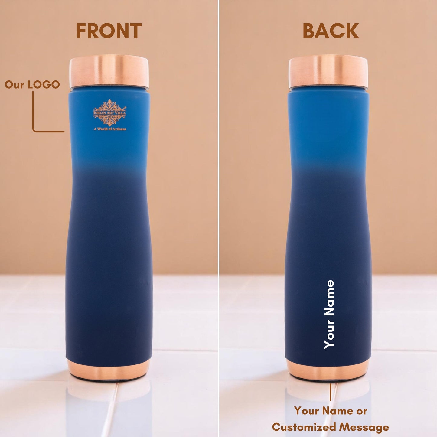Personalized Copper Ombre Silk Finish Water Bottle
