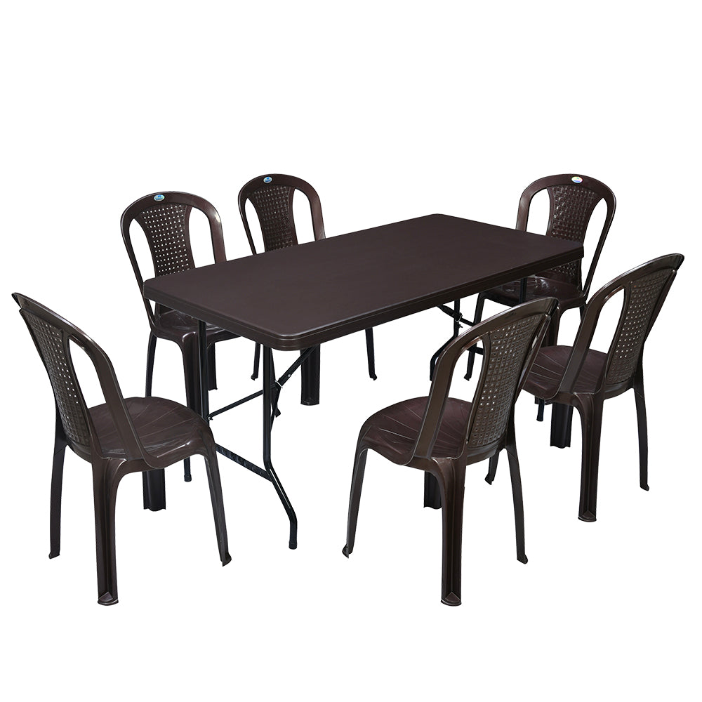 Nilkamal Celebration 1 + 6 Chair Plastic Dining Set