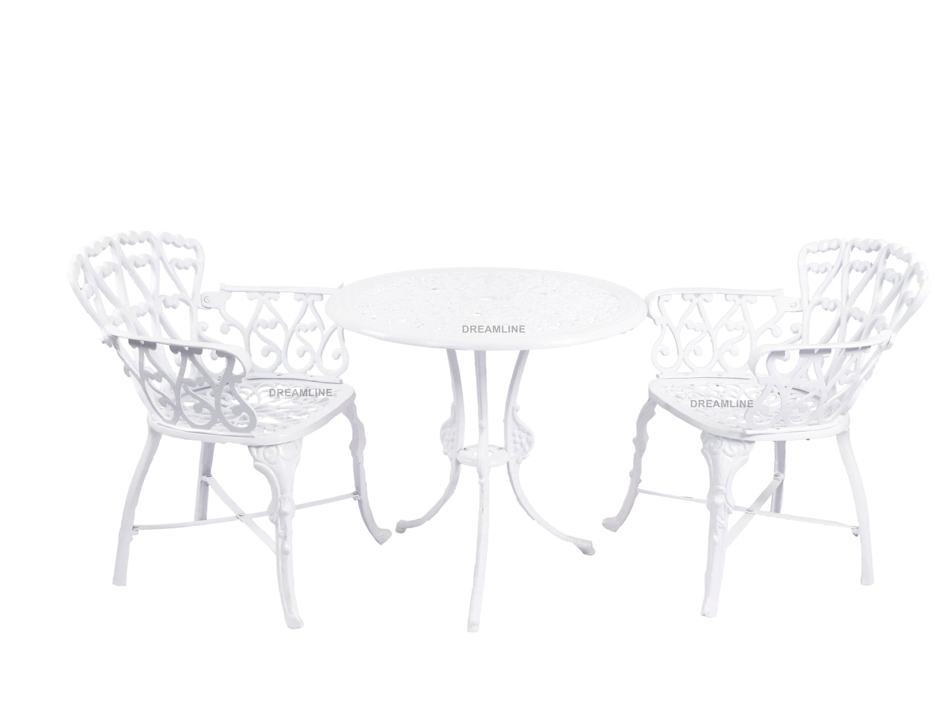 Rino Cast Aluminium Garden Patio Seating 2 Chair and 1 Table Set