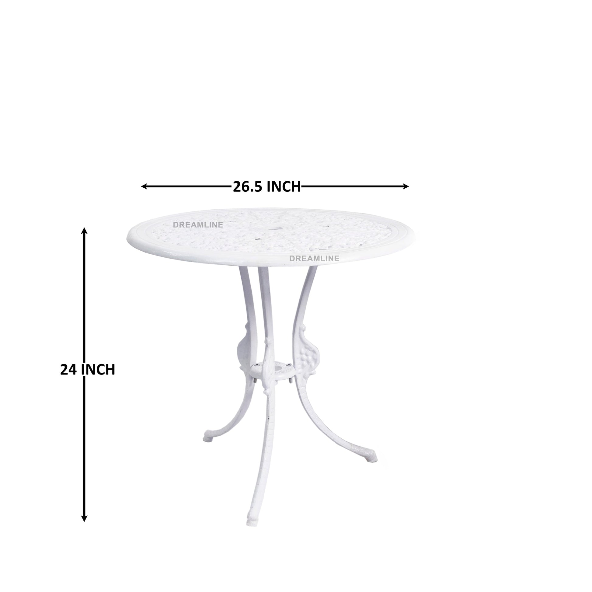 Zina Cast Aluminium Garden Patio Seating 3 Chair and 1 Table Set