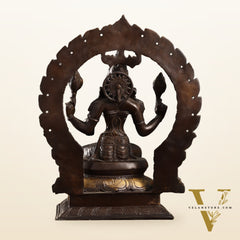 18-Inch Brass Lakshmi Idol with Prabhavali