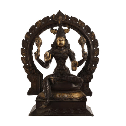 18-Inch Brass Lakshmi Idol with Prabhavali