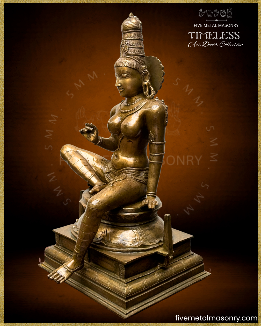 Parvati as Boga Shakti Panchaloha Bronze Icon - 21" - Timeless Collection