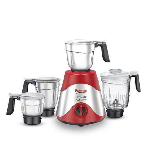 Prestige Ultimate Plus 750 W Mixer Grinder, 4 Jars (1600 ml, 1500 ml, 1300 ml, 700 ml) (Red, Silver)