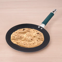 Ironklad 100% Pure Sheet Iron Concave Tawa, Steel Cool Touch Handle & Silicone Grip, Pre-seasoned, Toxin-free, 27 cm, 1 Kg
