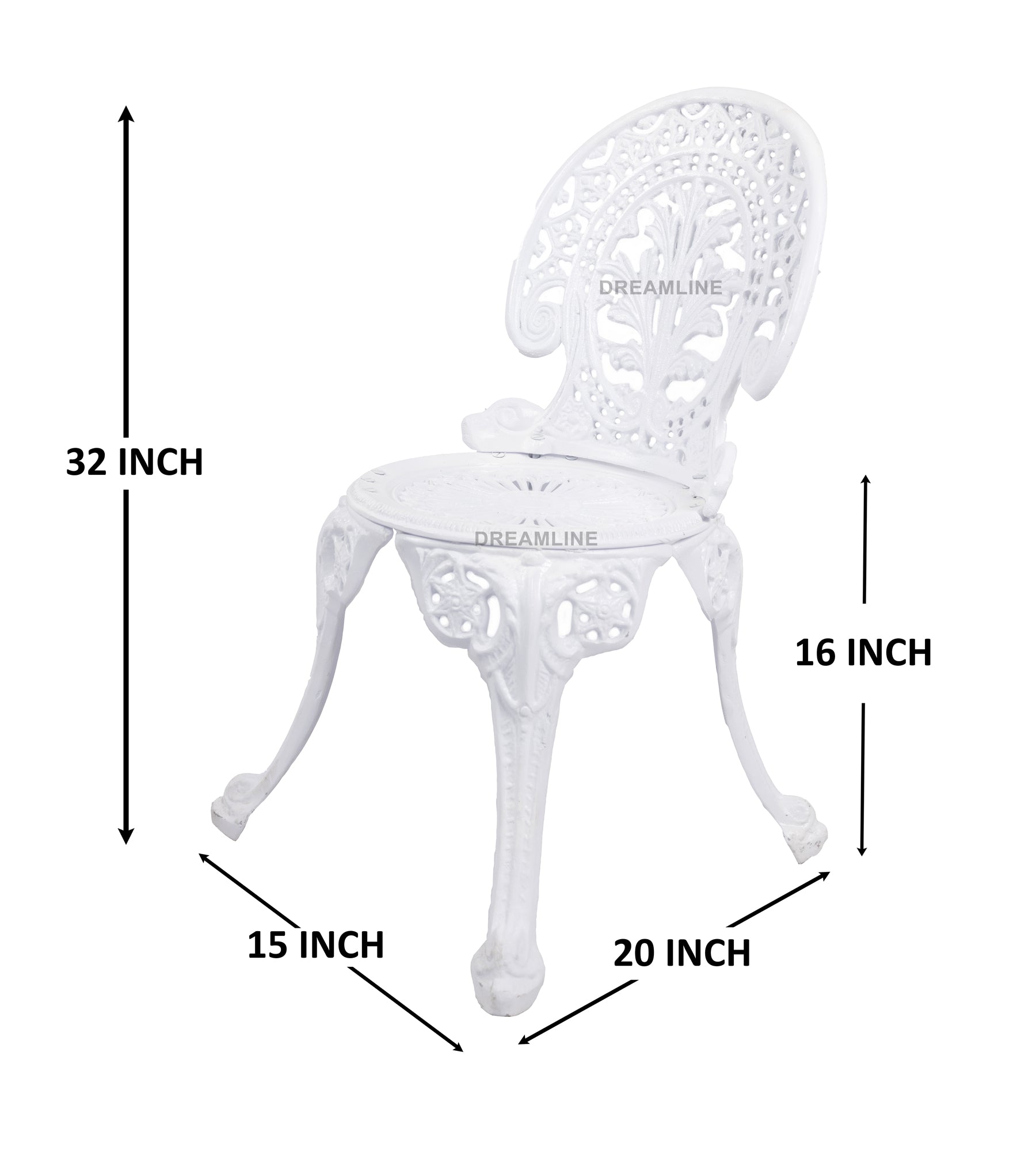 Zinc Cast Aluminium Garden Patio Seating 2 Chair and 1 Table Set