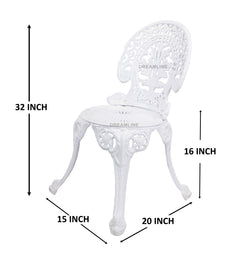 Zinc Cast Aluminium Garden Patio Seating 2 Chair and 1 Table Set