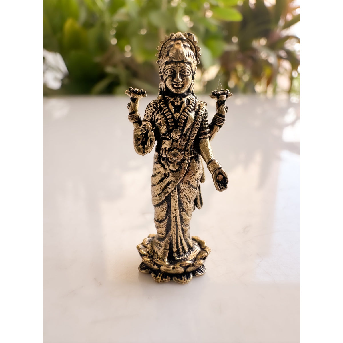 Pure Brass Miniature Lakshmi Ji Standing Murti - 3.51 cm
