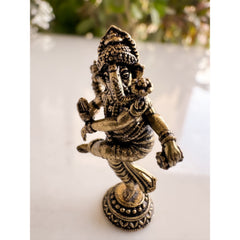 Pure Brass Miniature Dancing Lord Ganesha Idol 1.57 Inch