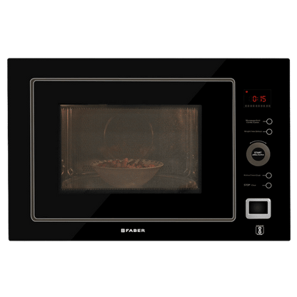 FABER FBIMWO CGS BK 25L 60cm Built-in Microwave with 10 Autocook Menus (FBIMWO 25L CGS BK, Black)