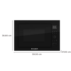 FABER FBIMWO CGS BK 25L 60cm Built-in Microwave with 10 Autocook Menus (FBIMWO 25L CGS BK, Black)