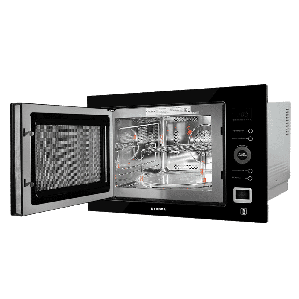 FABER FBIMWO CGS BK 25L 60cm Built-in Microwave with 10 Autocook Menus (FBIMWO 25L CGS BK, Black)