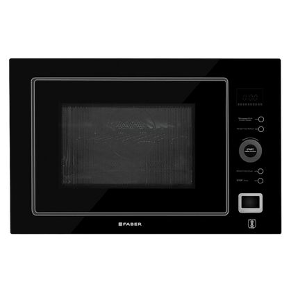 FABER FBIMWO CGS BK 25L 60cm Built-in Microwave with 10 Autocook Menus (FBIMWO 25L CGS BK, Black)