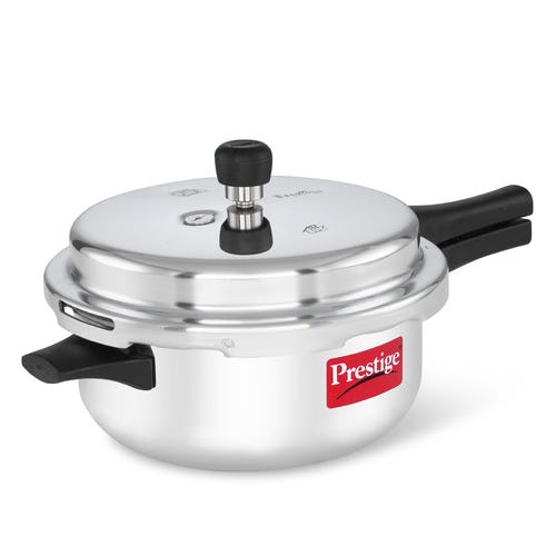 Prestige Popular Virgin Aluminium Pressure Cooker, (Silver)
