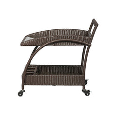 Ivon Outdoor Patio Bar Serving Cart (Brown)