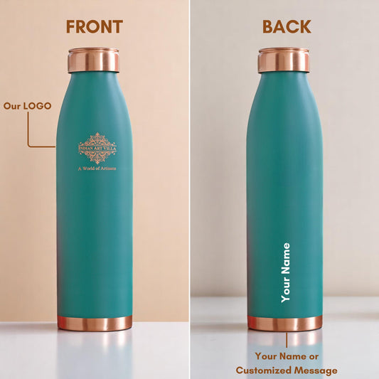 Personalized Copper Silk Finish Water Bottle 900 ML