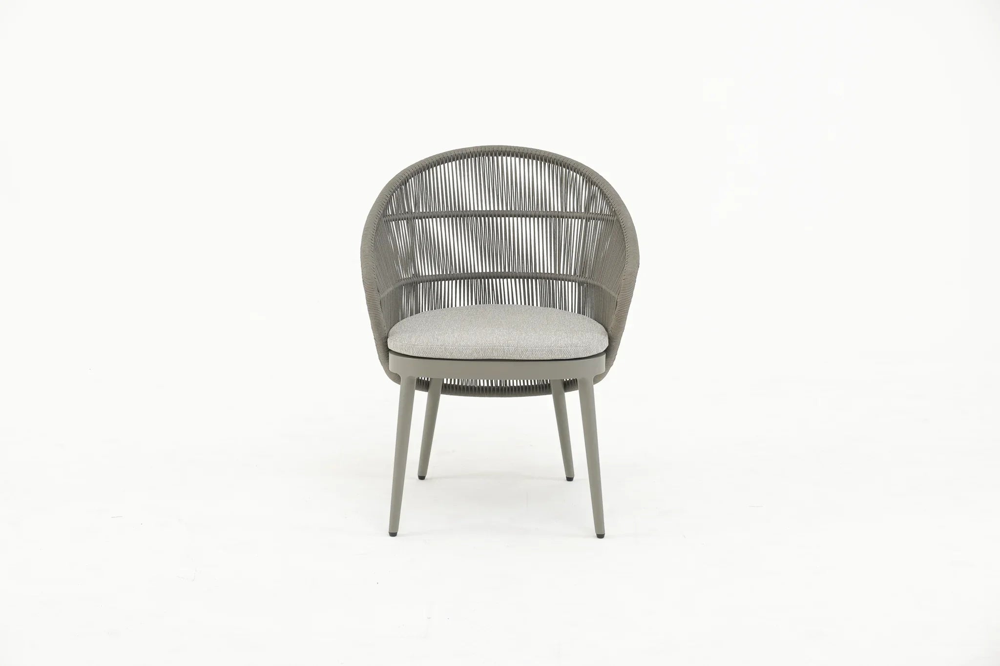 Gracia Outdoor Patio Dining Set 4 Chairs and 1 Table, Braid & Rope (Grey)