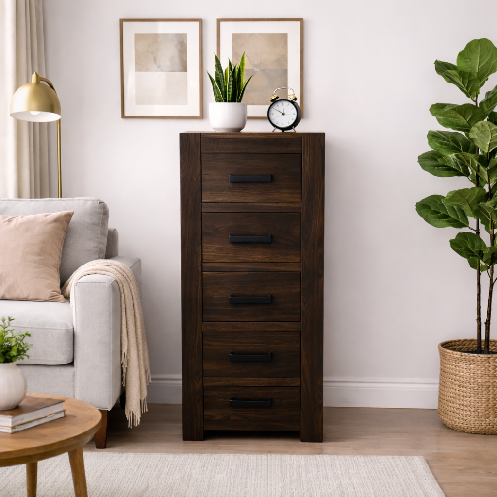 Sierra Sheesham Wood 4-Drawer Storage Chest-Honey