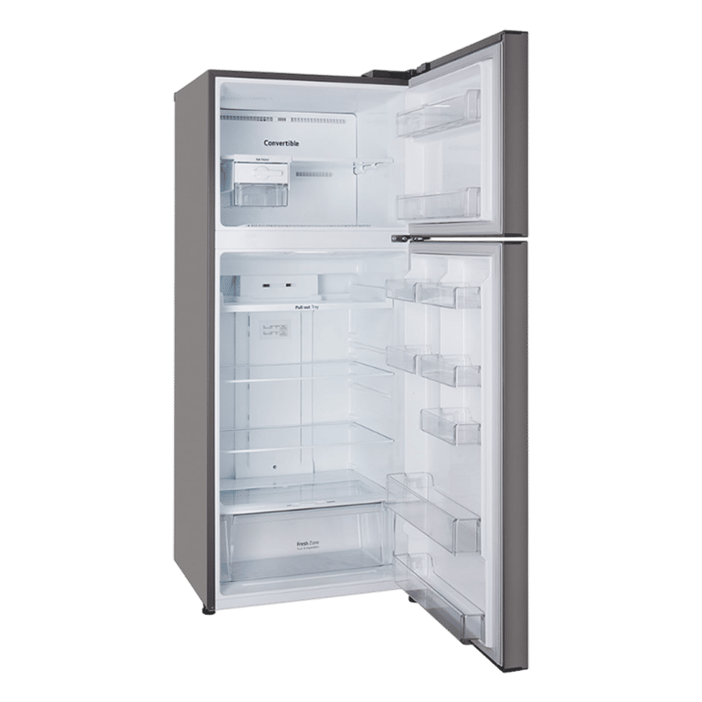 LG 446 Litres 1 Star Frost Free Double Door Convertible Refrigerator with Door Cooling Plus Technology (GL-T502CPZR, Shiny Steel)