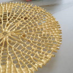 Brass Finish Round Tray 15 Inches