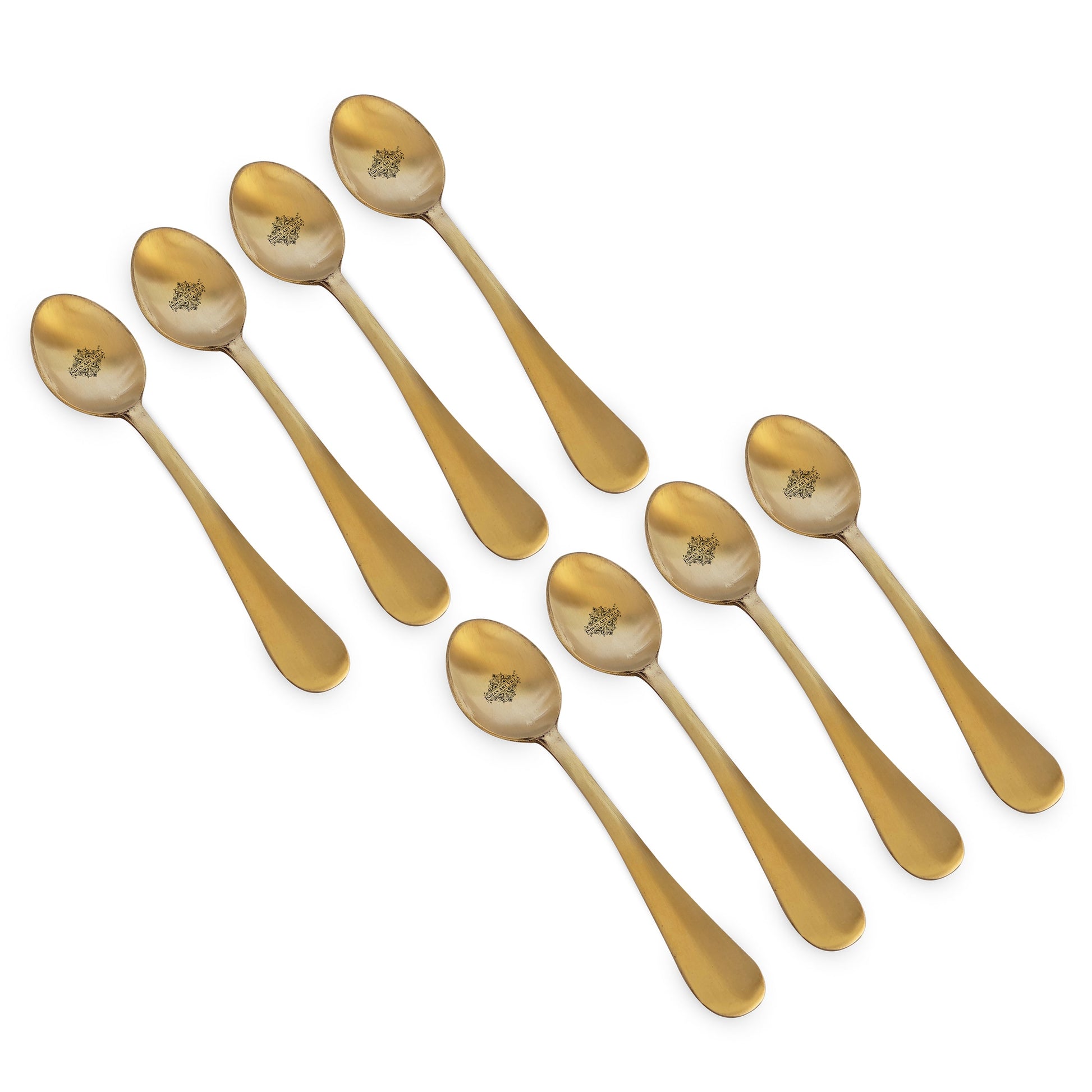 Pure Brass Baby Spoon with Matt Finish Design, Dinnerware, Tableware, Flatware & Cutlery, Length:- 19.05 cm
