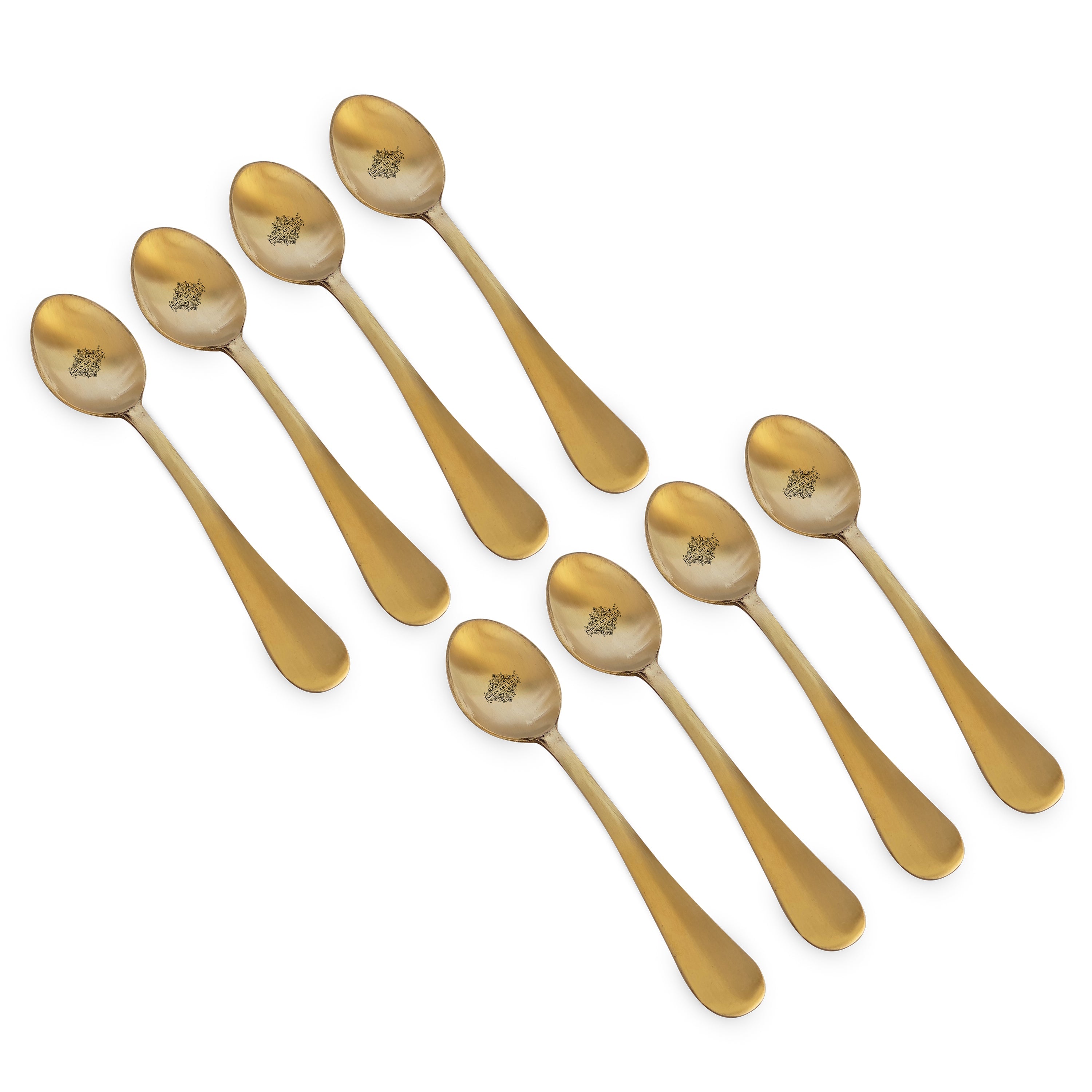 Pure Brass Baby Spoon with Matt Finish Design, Dinnerware, Tableware, Flatware & Cutlery, Length:- 19.05 cm