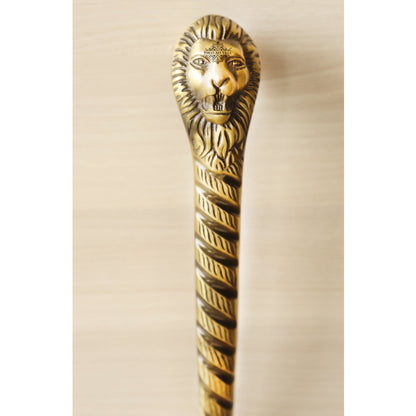 Exquisite Brass-Finished Aluminum Door Handle with Lion Bearded Design – A Touch of Timeless Elegance