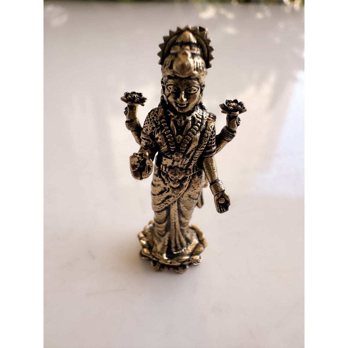 Pure Brass Miniature Lakshmi Ji Standing Murti - 3.51 cm