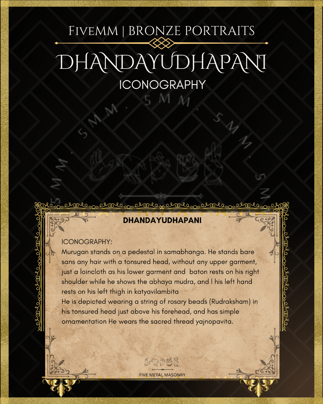 Dhandayudhapani Murugan Panchaloha Bronze Icon - 5.5"