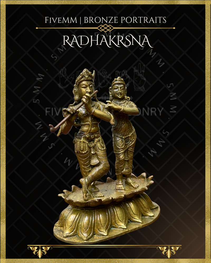 Radha Krishna Panchaloha Bronze Icon - 5.5"
