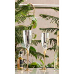 Silver Plated Champagne Flutes Set of 2 with Gift Box