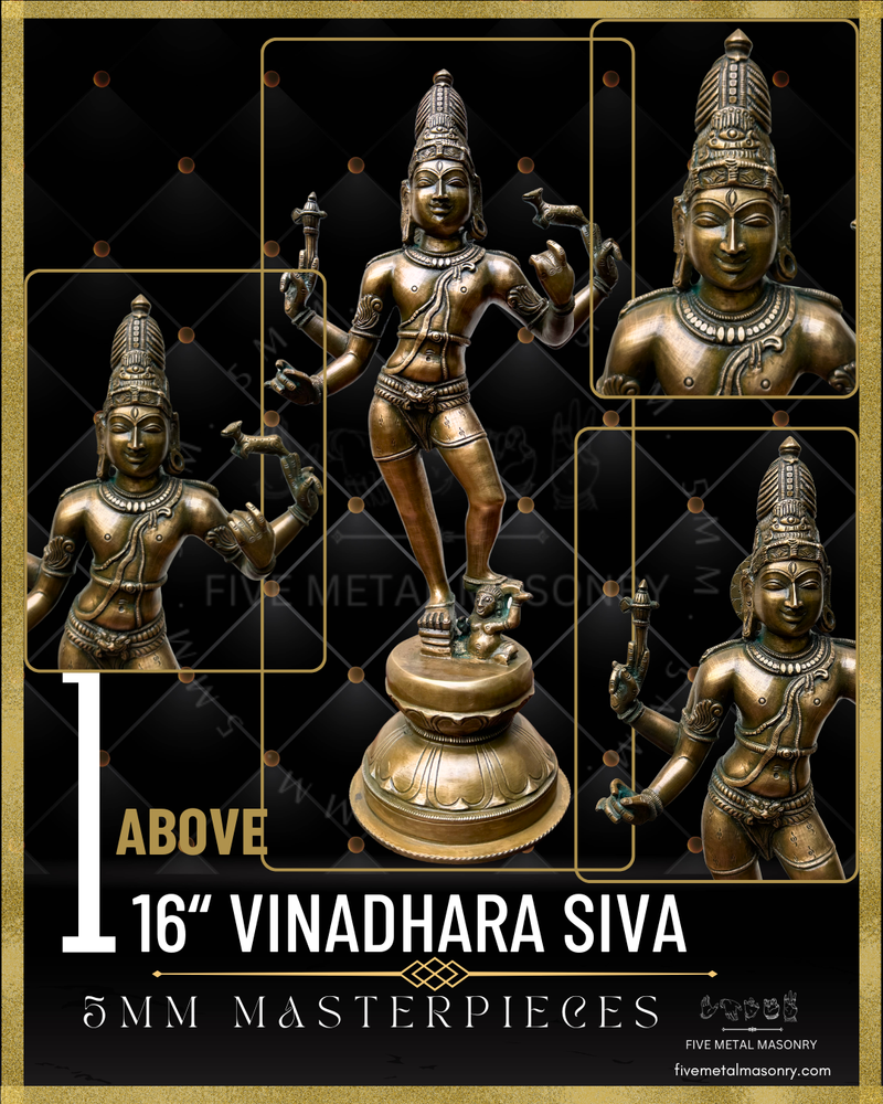Vinadhara Dakshinamurti Shiva Panchaloha Bronze Icon - 16" - Masterpieces Collection