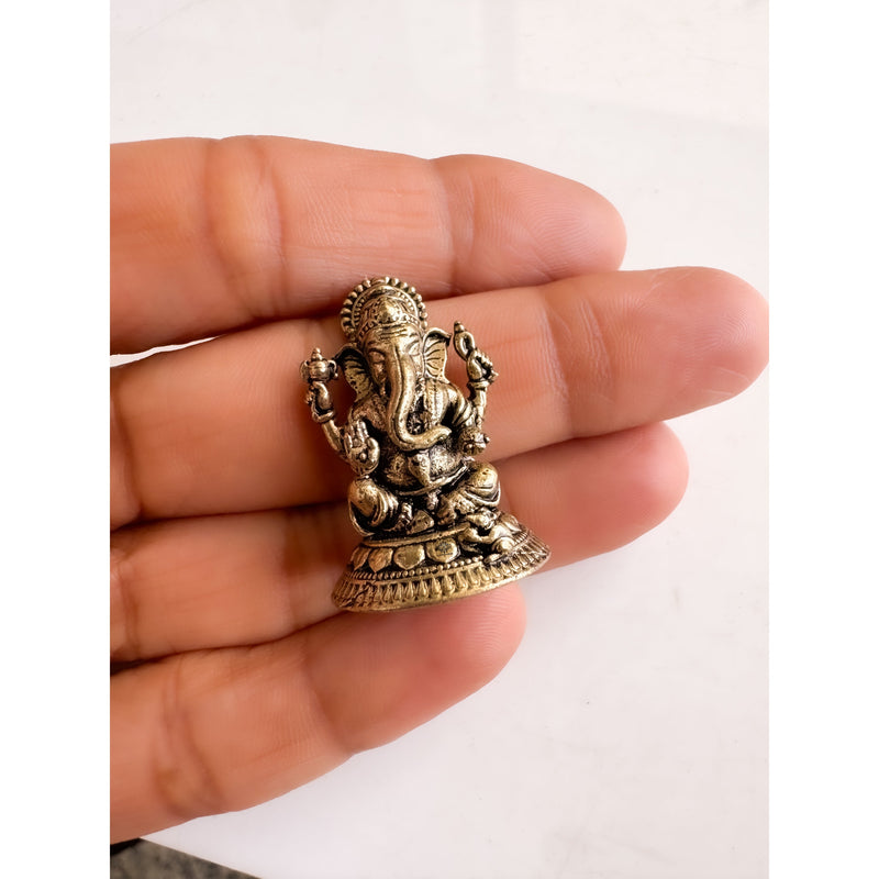 Pure Brass Miniature Ganesh Ji Sitting Murti