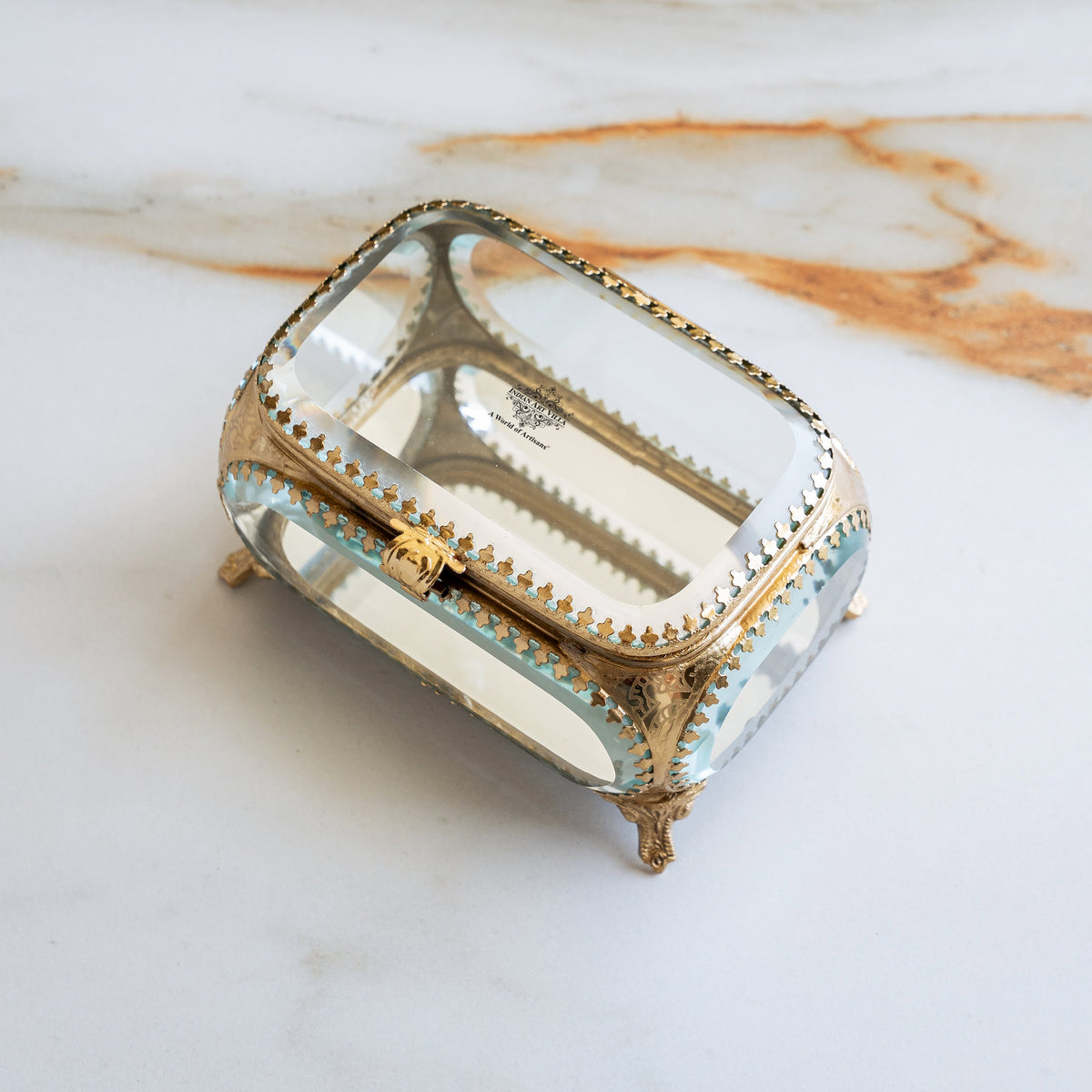 Brass & Glass Decorative Box - Home Decor & Gifting