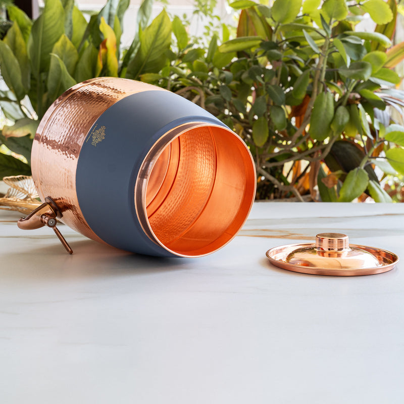 Copper Water Pot with Hammered Design & Silk Finish 7000 ML