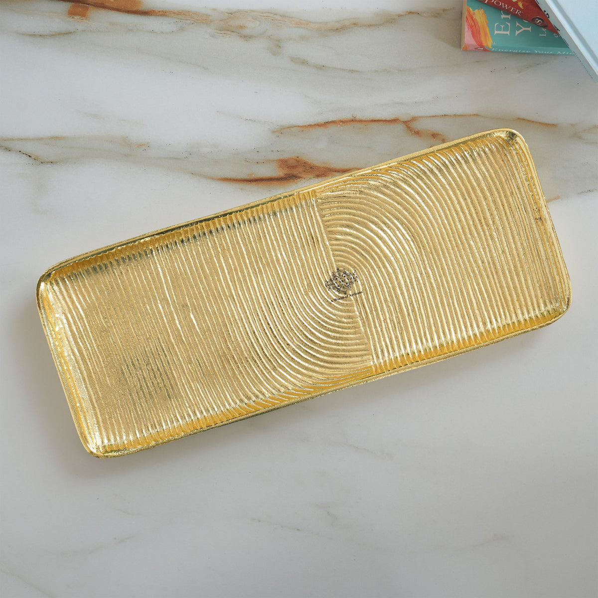 Brass Finish Handmade Tray 17.8 Inches