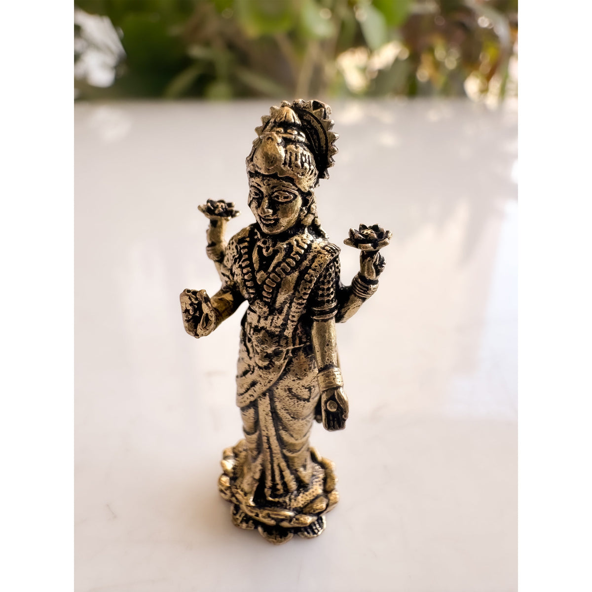 Pure Brass Miniature Lakshmi Ji Standing Murti - 3.51 cm