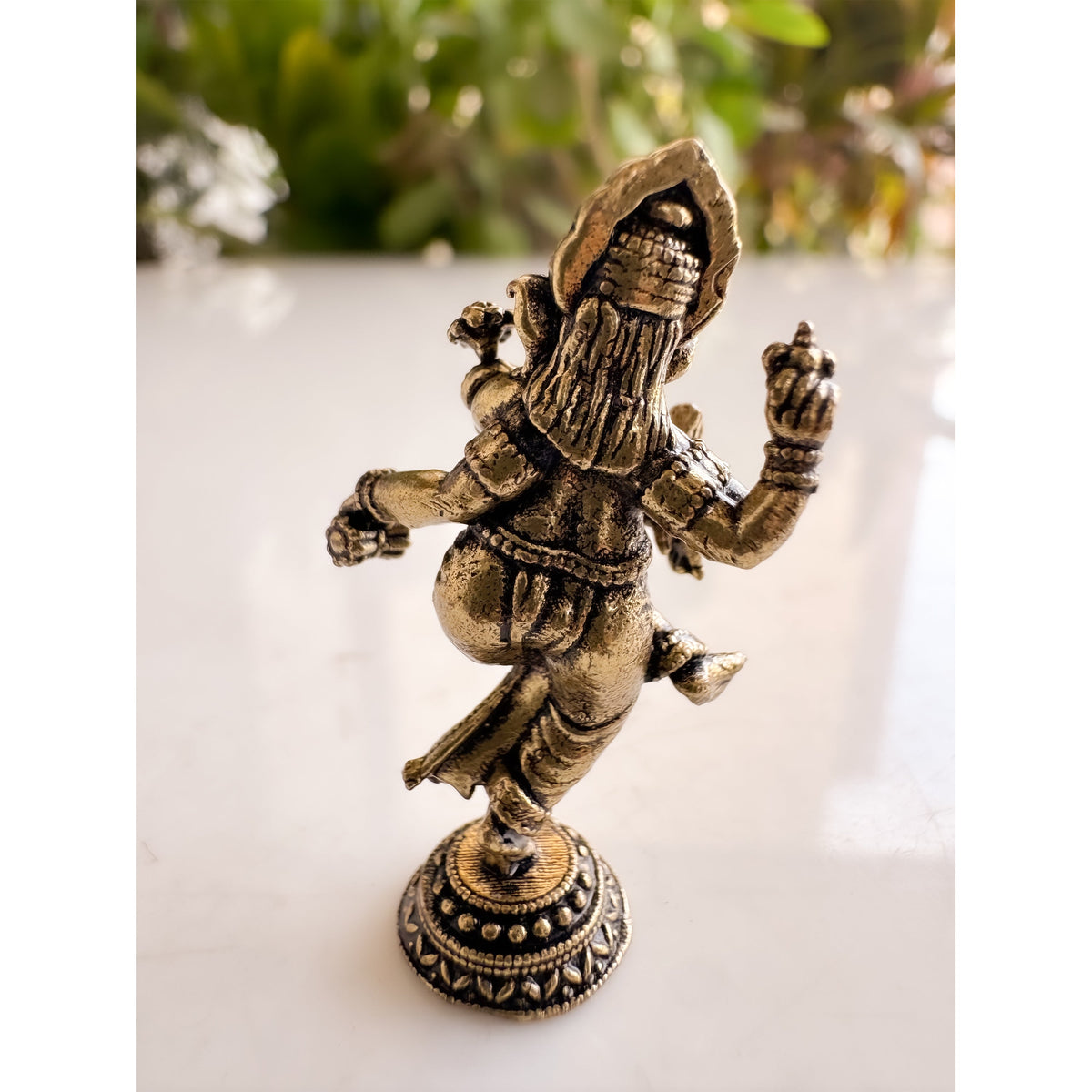 Pure Brass Miniature Dancing Lord Ganesha Idol 1.57 Inch