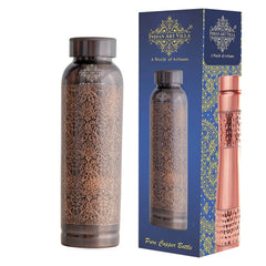 Pure Copper Bottle with Antique Embossed Design – 900 ML